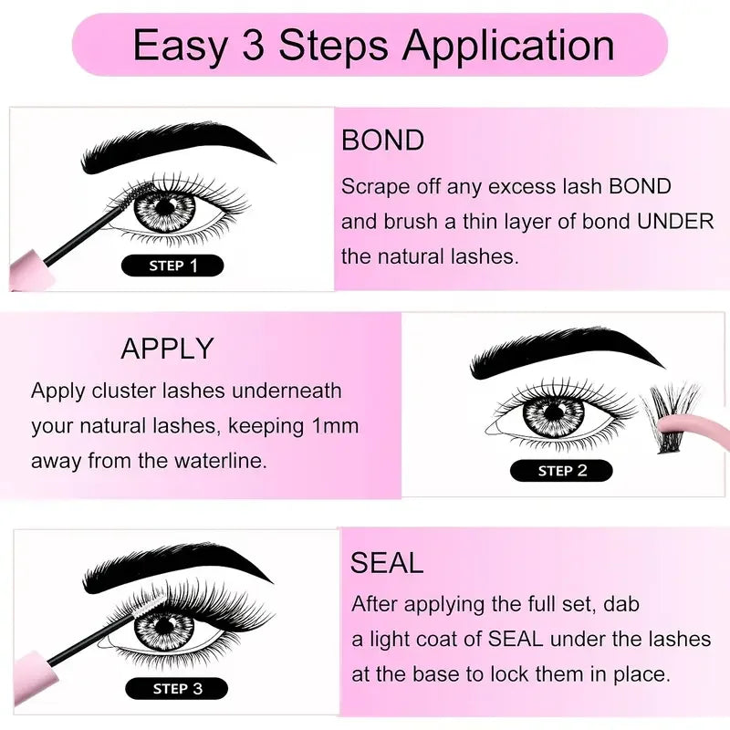 3 pack Bond and Seal Eyelash Glue 2-in-1