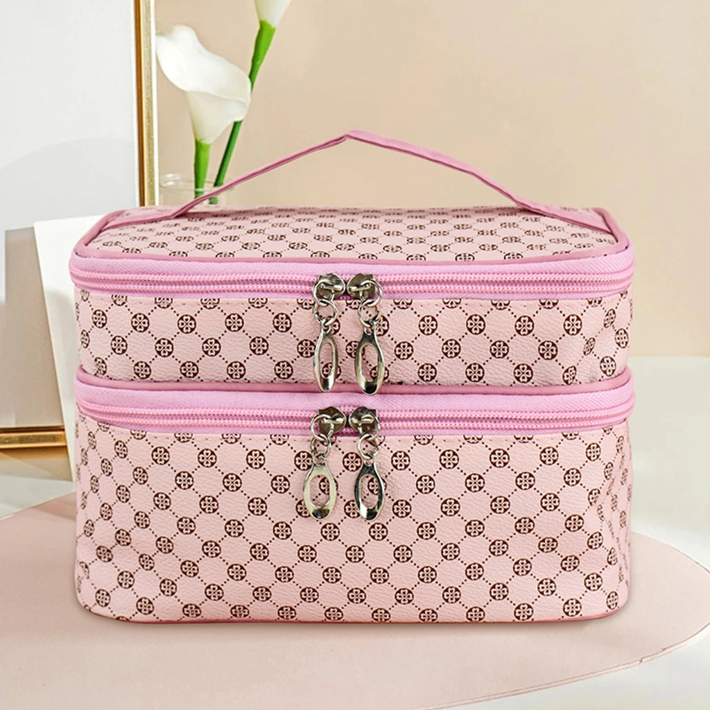 Large Double Zip Makeup Bag