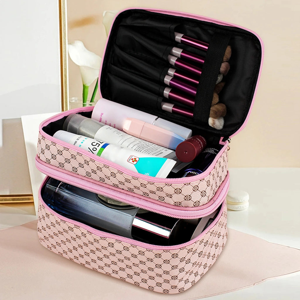 Large Double Zip Makeup Bag