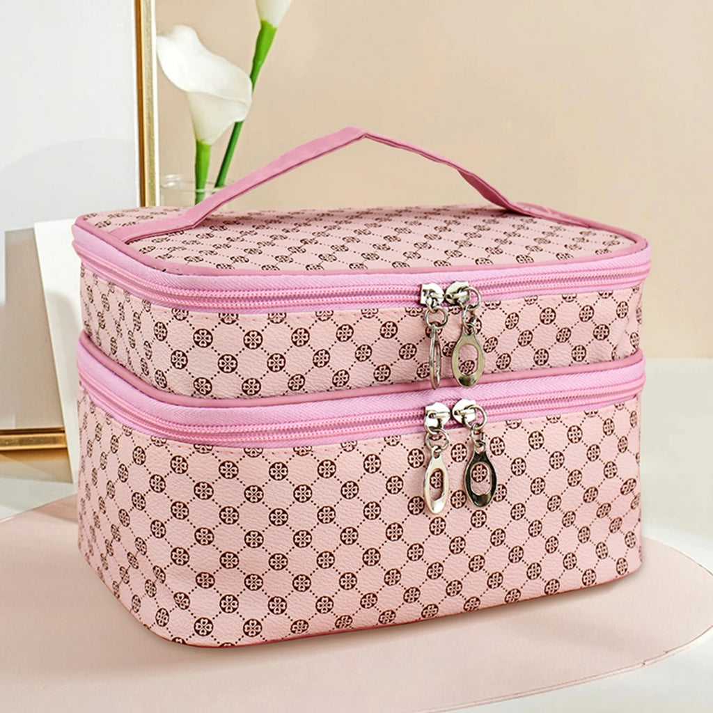 Large Double Zip Makeup Bag