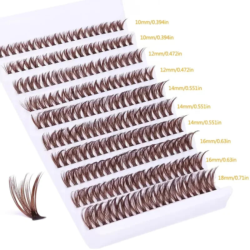 Brown Natural Eyelash Clusters